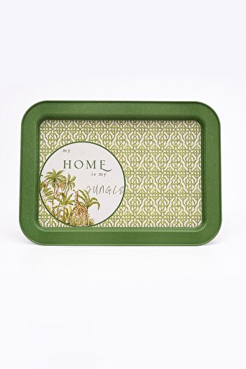 EVLE Ee169-8ı Forrest Green Home Patterned Rectangular Tray 32x43 Cm