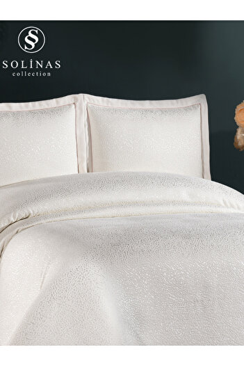 Solinas Collection Bellamira Cream Double Bedspread with Piping