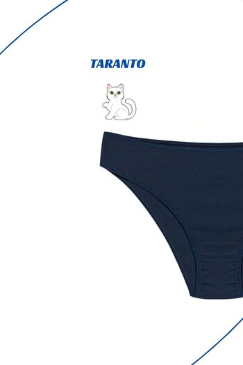 MİSTİRİK Chiloți slip din bumbac elastic cu talie înaltă model Taranto Culoare bleumarin