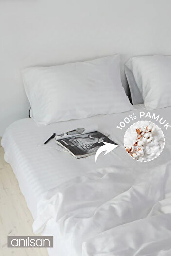 Anılsan Striped Double Elastic Sheet 100% Cotton, 83 Thread Count