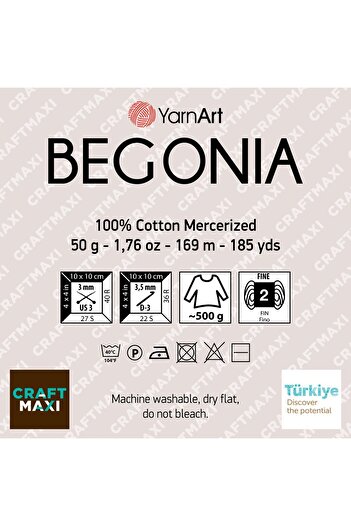 Yarnart Begonıa Melange - Ebruli, Merserize El Örg Ebruli-509