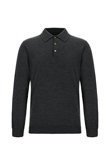 Abdullah Kiğılı Polo Neck Regular Fit Wool Knitwear Sweater