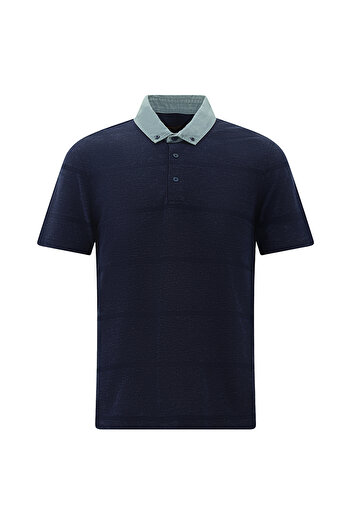 Abdullah Kiğılı Polo Neck Regular Fit Patterned Cotton T-Shirt