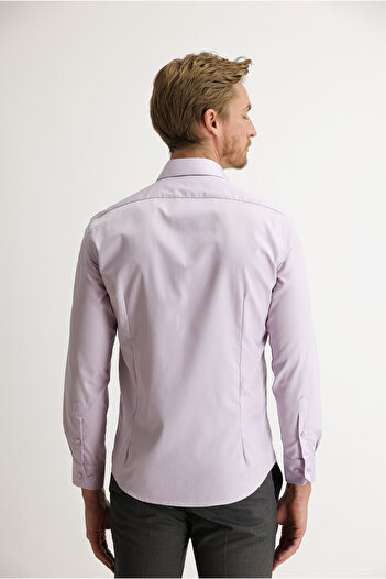 Kiğılı Uzun Kol Slim Fit Dar Kesim Non Iron Pamuklu Gömlek