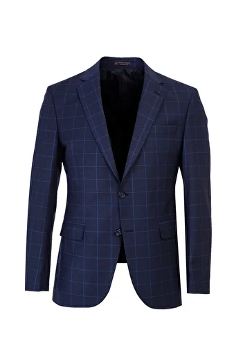 Abdullah Kiğılı Slim Fit Slim Fit Woolen Checkered Suit