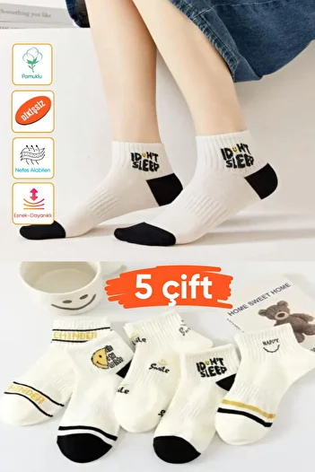 Esinti Women's Summer Booties Socks 5-Piece – Cotton, Sweat-Absorbent, Lightweight Socks Set