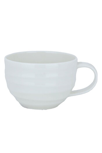 Alsaif Gallery White porcelain tea cup with saucer, 15 cm