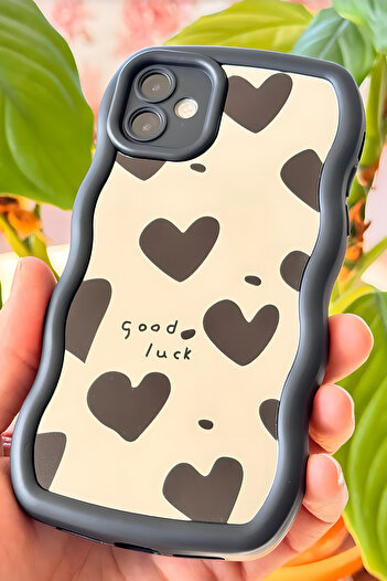 Fibaks Case for Apple iPhone 16 Mirror Heart Pattern Soft Edge Camera Protection Silicone Cover