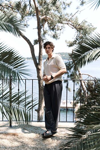 BOHEMAİ Robert Erkek Polo Yaka Naturel Triko T-Shirt