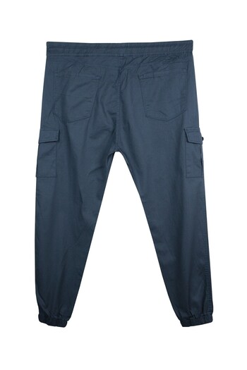 marufshop Plus Size Lycra Jogger Pants - Cargo Pocket, Petrol Blue