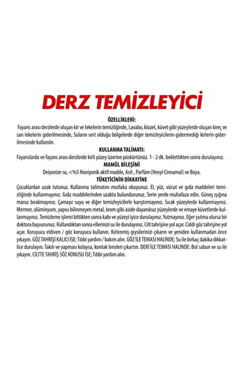 Sır Derz Temizleyici 750 ml
