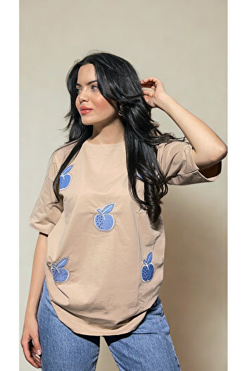 BELTICHA Women's T-Shirt Short Sleeve Printed Oversize Relaxed Fit Casual T-Shirt
