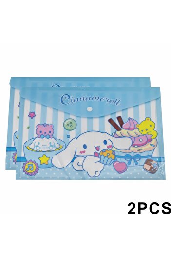 Miniso Cinnamonroll-2pcs Anime Sanrio Hello Kitty Kuromi Cartoon A4 Document Bag Thickened Snap Information