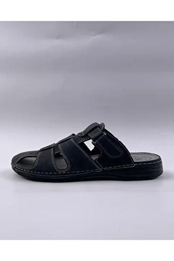 Tigerline Men's Slippers - Black Nubuck - Comfort Supported Structure Stylish Design Soft Sole