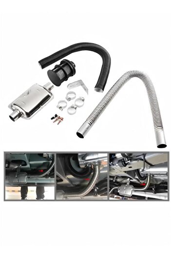 Generic Stainless Steel Parking Heater Intake And Exhaust Kit Diesel Heater Exhaust Pipe Muffler With Clamp