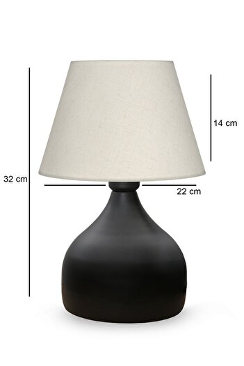 HOMİNG Milano Metal Gövdeli Abajur Krem Kırçıllı Başlık Ayd-3088
