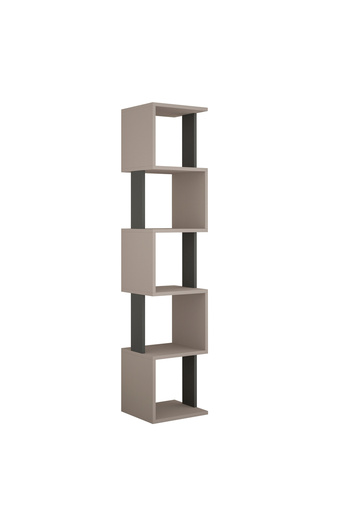 Mourah Home Piri Modern Bookcase Display Unit Mocha Grey