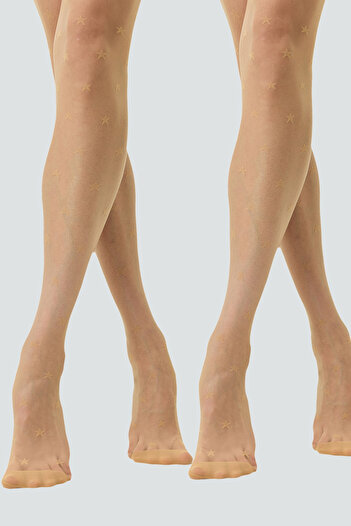 C&City Star Patterned 2-Piece Pantyhose Skin