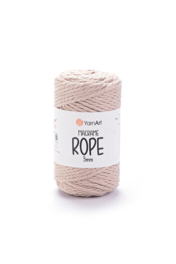 Yarnart Macrame Rope 3 Mm - Μακραμέ Χέρι Πλεκτό Σχοινί Κρέμα-753