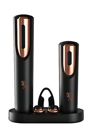 Berlinger Haus Electric Wine Corkscrew Chiller Vacuum Pump For Wine Gift Set Black Rose Collection