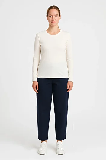 Cottonland Women's Korina Drape Long Sleeve Regular Cut Lycra T-Shirt