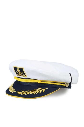 PERLOTUS White Sailor Sailor Captain Hat