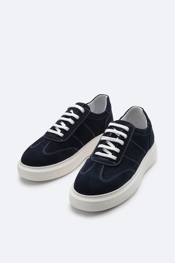 Avva Men's Navy Blue 100% Suede Flexible Sole Casual Shoes B008002