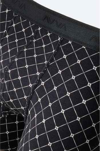 Avva Men's Regular Fit Black Anchor Patterned Single Boxer A51Y9506