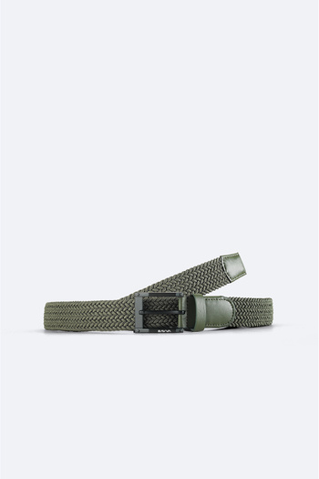 Avva Khaki Men's Belt - 100% Leather, Knitted A41Y9320