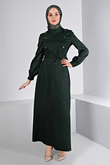 Alvina BUTTON DETAILED BELT DRESS 43439