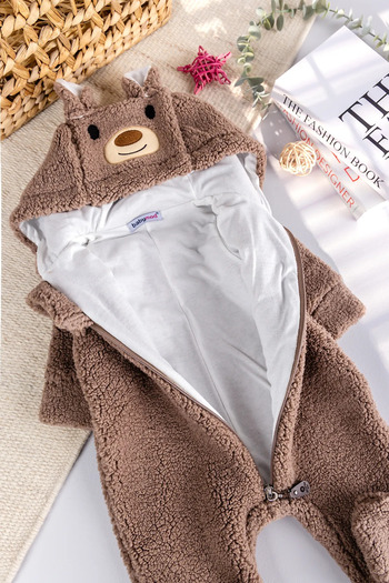 Babymod Welsoft Plush Winter Baby Girl/Boy Jumpsuit with Hood