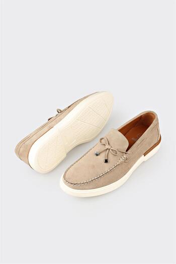 Elle Shoes Bej Deri Erkek Günlük Ayakkabı