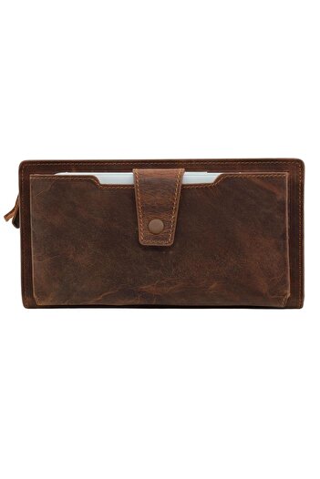 Meskanto Vera Genuine Leather Women's Wallet with Zippered Phone Compartment
