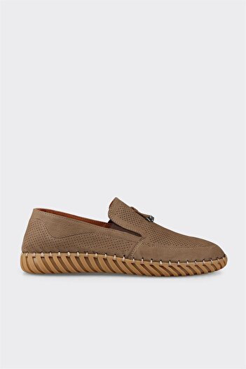 Elle Shoes Bej Deri Erkek Günlük Ayakkabı