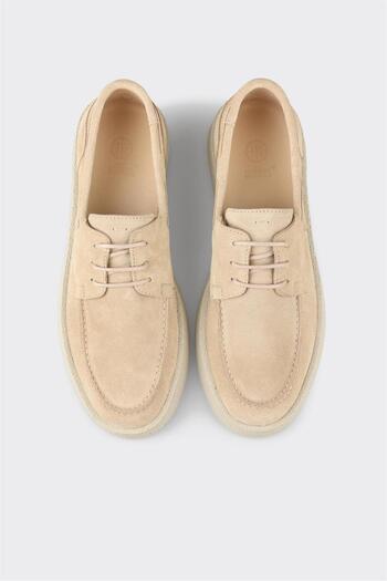 Elle Shoes Bej Deri Erkek Günlük Ayakkabı