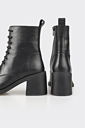 Elle Shoes Siyah Deri Kadın Günlük Bot