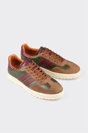 Elle Shoes Camel Leather Men's Sneakers
