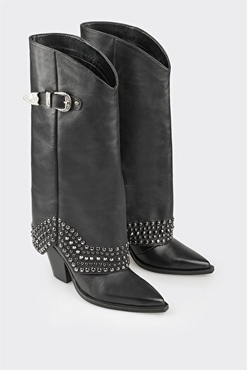 Elle Shoes Cizme de dama din piele neagra