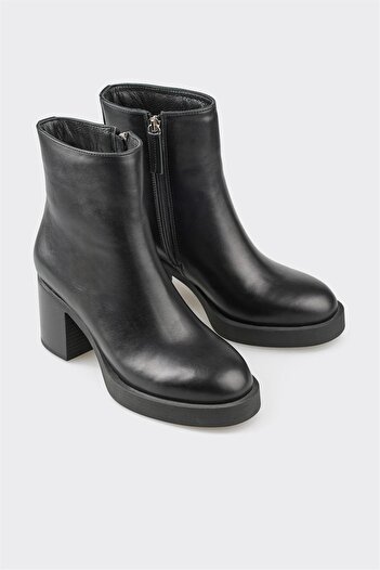 Elle Shoes Siyah Deri Kadın Günlük Bot