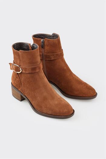 Elle Shoes Ταν Δερμάτινα Γυναικεία Casual Μποτάκια