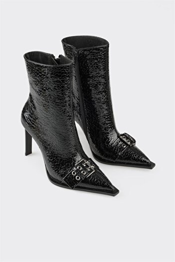 Elle Shoes Cizme clasice cu toc înalt de damă negre