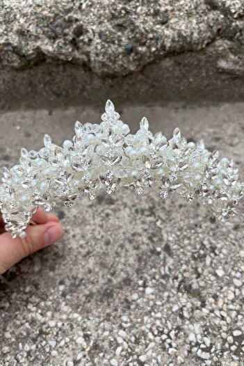 Hobigram Αξεσουάρ για ειδικές περιστάσεις Aldonsa Silver Bridal Henna Crown Γυναικείο αξεσουάρ για τα μαλλιά – Στέμμα, με κρυστάλλινες πέτρες