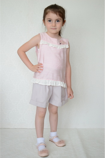 Sevimli Girl's Summer Blouse Shorts Set