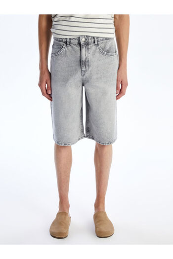 LC Waikiki Gray Comfortable Fit Men's Jean Shorts