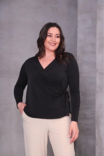 BRUGGE Gamze Moda Butik Plus Size Double Breasted Blouse
