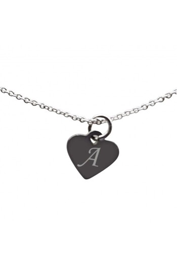 dalimag Bratara argint 925, 25 cm, si charm inima argint cu agatare inima, gravat litera A