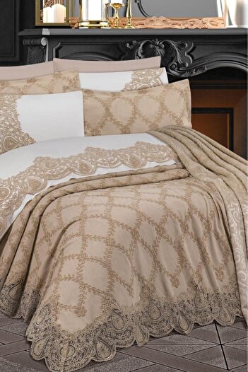 Çeyiz Diyarı Dowry Land Palace 10 Piece Dowry Set with Blanket Beige