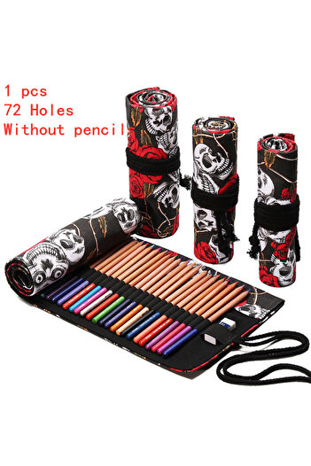 Choice E-72 Holes 12/24/36/48/72 Hole Colorful Cloth Pencil Case Stationery Cosmetic Pencil Storage Bag Pen