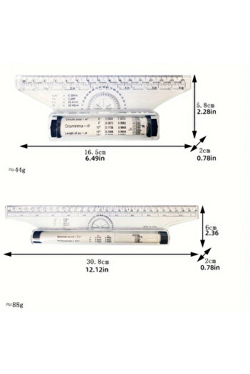 Choice 2Pcs 15 and 30 2Pcs Plastic Ruler Drawing Roller Ruler Parallel Multi-functional Drawing Design Used