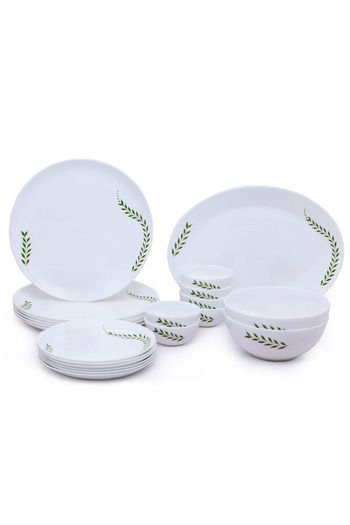 British Chef 21 Pieces Opalware Dinner Set- Microwave, Dishwasher & Frezzer Safe | Botanica Dinnerware Set